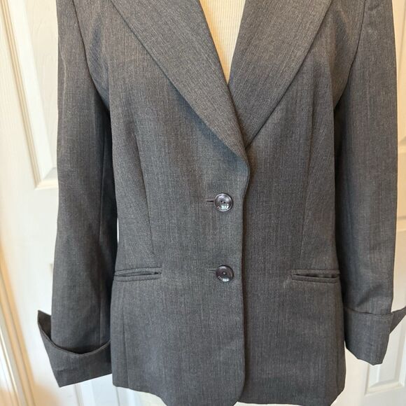 Escada Women’s Blazer Sz 38 (US 8) Gray 100% Wool Career Office Staple FLAW READ - Picture 4 of 16